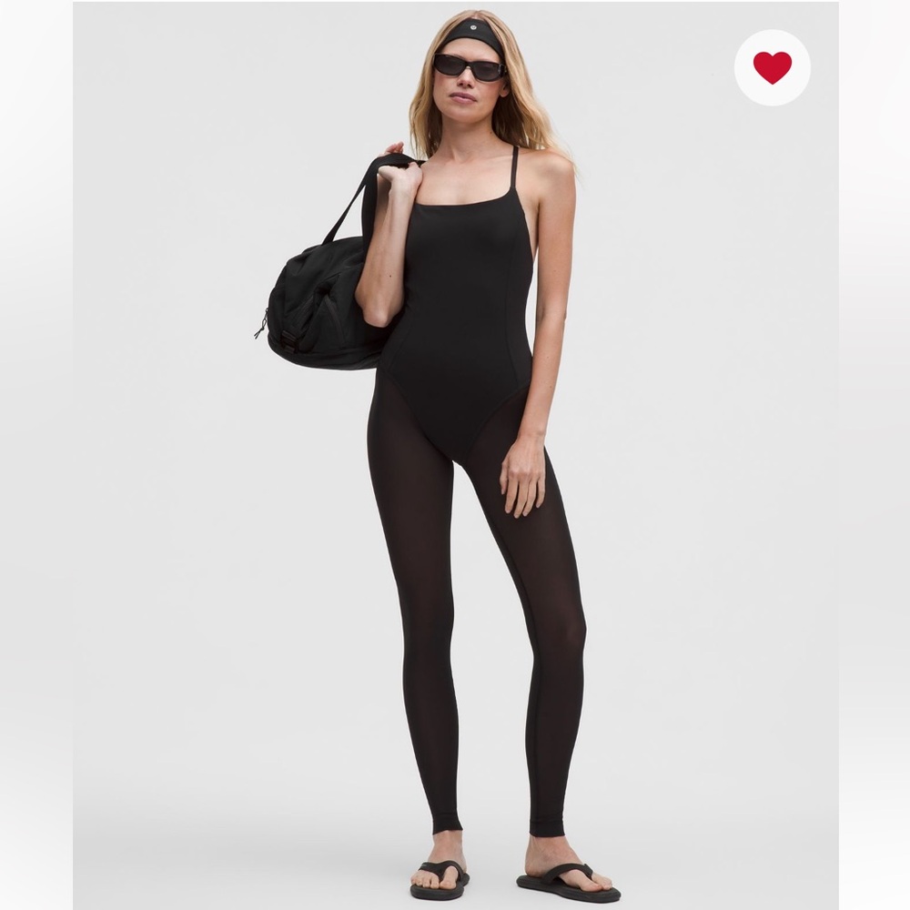 Lululemon nulu mesh leg bodysuit 28” black nwt 4